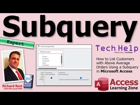 How to List Customers with Above Average Orders Using a Subquery in Microsoft Access