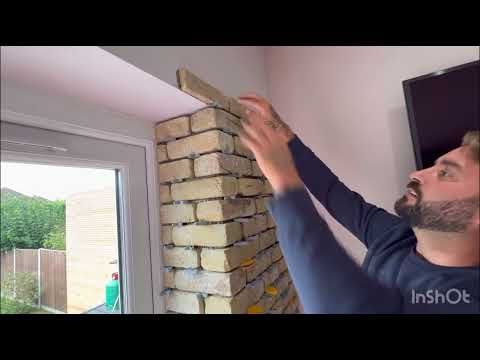 Feature wall using brick slips in this kitchen