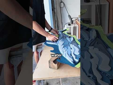 Wood, epoxy, & paint, my most intricate piece yet - Start to Finish #arttimelapse #epoxy #woodart