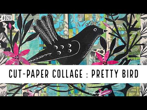 Gel Prints : Bird Cut-paper Folk Art Collage |  Mark Hearld Inspired