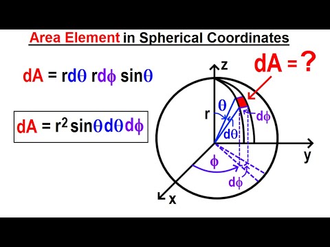 Physics Ch 67.1 Advanced E&M: Review Vectors (76 of 113) Area Element in Spherical Coordinates
