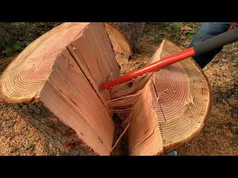 How to split large wood rounds (no axe required)