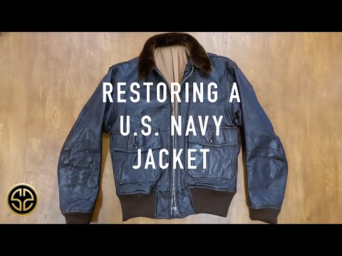 $550 Restauration on a U.S. Navy Leather Jacket