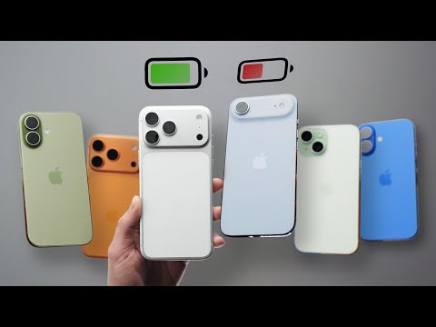 Тест батарей iPhone Air / 17 / Pro / Max (и сравнение с iPhone 13 / 15 / 16)