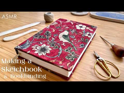 DIY- Making a Sketchbook and Binding + ASMR✂️