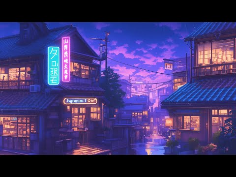 1980s & 90s Lofi Hip Hop Beats 🪕 Nostalgic Retro Vibes & Japanese Town Ambience 🌆 Lofi Rain Playlist