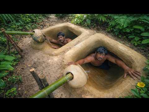 100 Days Real Life Building Hidden Tunnel Secret Underground Pool Inside the Jungle