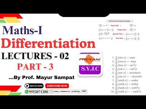 SYJC | MATHS-I | Chapter-3 | Differentiation | Lecture-2 | part-3