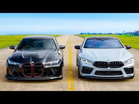 BMW M4 CS v M8 Competition: DRAG RACE