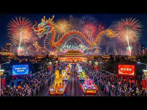 Beijing New Year Celebration Parade 2026 (4K) | Grand New Year’s Eve Fireworks Spectacular
