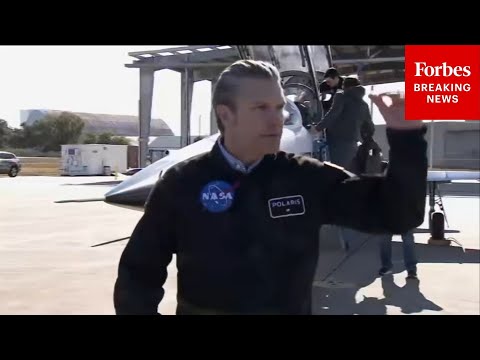 Pete Hegseth Speaks With Reporters About Dominating Space After Test Flight With NASA Administrator