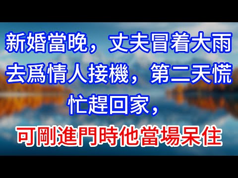 【完結】新婚當晚，丈夫冒着大雨去爲情人接機，第二天慌忙趕回家，可剛進門時他當場呆住 #為人處世 #生活經驗 #情感故事 #故事 #小說 #戀愛 #情感 #婚姻