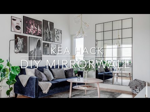 IKEA HACK DIY Industrial Mirror wall under 85 $