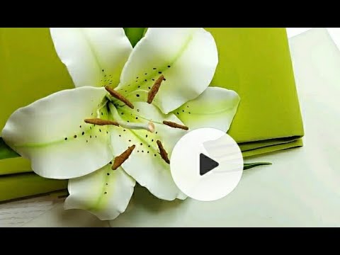 МК/ Лилия из фоамирана. Без молда и шаблона!!! Композиция " Подарок для МАМЫ" работа №3.