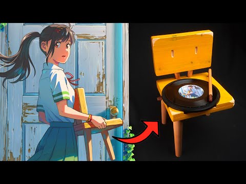 Woodworking the Yellow Chair with Record Player Function from Suzume no Tojimari｜CarpenterCat