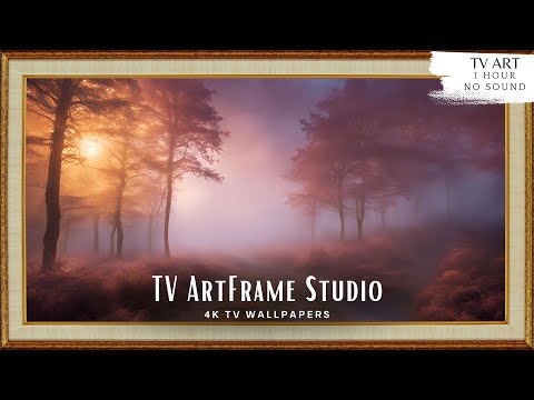 4K Frame TV Art Foggy Autumn Night Landscape | TV Screensaver | Fall Misty Forest | TV Screensaver