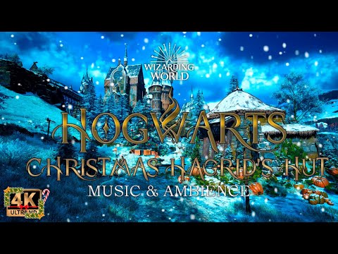 🎄 Hagrid's Hut at Christmas | Harry Potter 4k Christmas Vibe Music and Ambience🎄