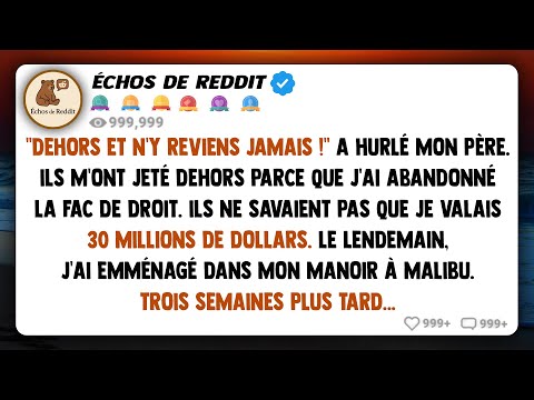 "Sors et ne reviens jamais !" a hurlé mon père. Ils m'ont mis à la porte parce que j'avais abandonné