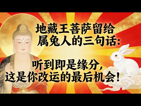 地藏王菩薩留給屬兔人的三句話:聽到即是緣分,這是你改運的最後機會!