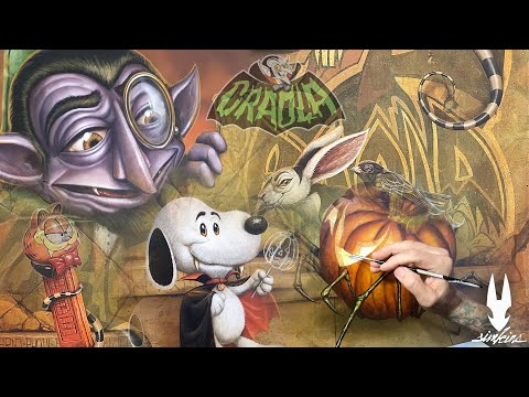 Greg "CRAOLA" Simkins wishes you a Happy Halloween with his painting "Craola Counts"