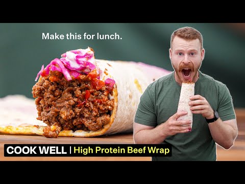 This 9 minute High Protein Wrap makes lunchtime a dream.