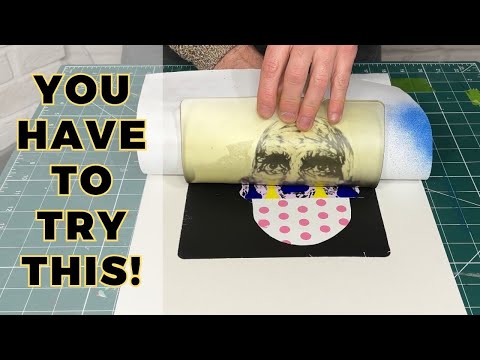 Mono Printing / Gelli Plate / Fluid Acrylics #gel plate