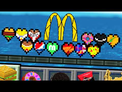 Minecraft but there's Food Hearts