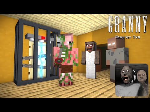 MONSTER MOBS GRANNY CHAPTER 2 ESCAPE CHALLENGE MINECRAFT ANIMATION
