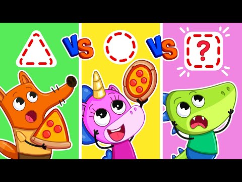 Кругла vs Квадратна vs Трикутна Піца! | Вивчаємо фігури 🍕😋 | Крихітка Мімі🦄 | Мультики українською
