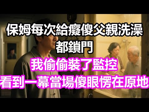 保姆每次給癡傻父親洗澡都鎖門，我偷偷裝了監控，看到一幕當場傻眼愣在原地，竟然...#淺談人生#民間故事#孝顺#儿女#讀書#養生#深夜淺讀#情感故事#房产#晚年哲理#中老年心語#養老#真實故事