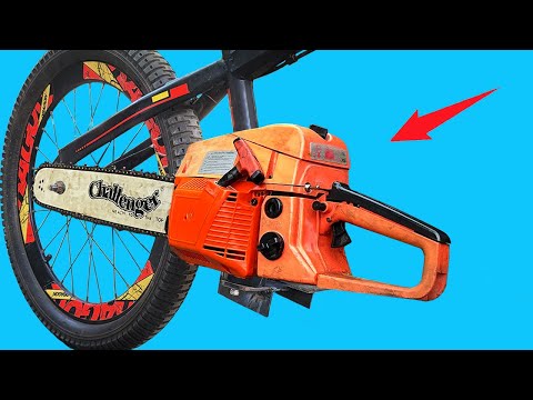 Farmer Attaches Chainsaw to Bike! Turn bicycle into a motorbike with a powerful CHAIN ​​SAW engine