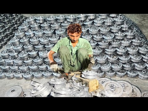 An Easy way to Make a Bike hub by melting Down an old car rim