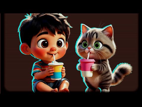 Cat Playing with Kid & Phonic Songs |🐈🐈🐈