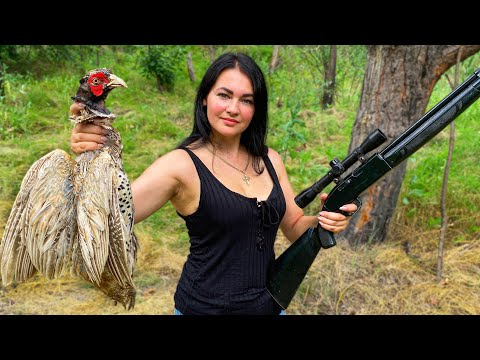PHEASANT HUNTING in THE FOREST!🐦 How to cook a pheasant on a campfire in the wild