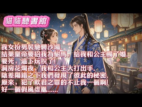 我女扮男裝馳騁沙場，結果皇帝要招我爲驸馬。要死，這下玩脫了。洞房花燭夜，我和公主大打出手，陰差陽錯下我們發現了彼此的秘密，原來犯了欺君之罪的不止我一個啊#小說 #古風 #有聲書 #有聲小說#一口气看完