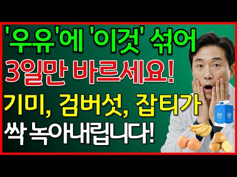 '우유'에 '이것' 섞어 3일만 바르세요! 기미, 검버섯, 잡티가 싹 녹아내립니다! #우유팩 #기미제거 #시니어피부관리 #천연팩 #동안피부