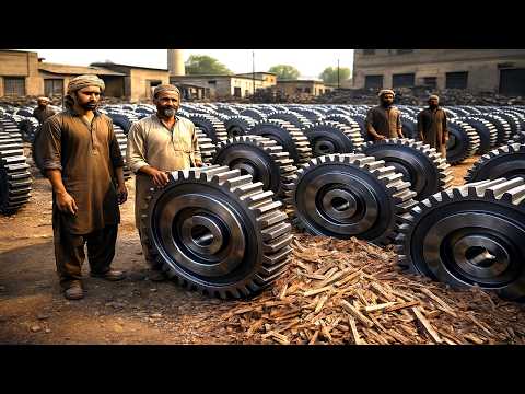 Pakistani Workshop Makes Giant Gears - Amazing Turning Process - @Hydraulic Hands