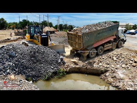 Exquisite A Starting Project! Slope Water Canal Was Deleting With Range​ 25T Trucks & Dozer Erase!