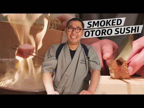 How Sushi Master Hisashi Udatsu Makes Smoked Otoro at His Tokyo Restaurant — Omakase