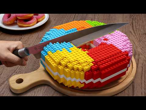 LEGO Breakfast: The BEST RAINBOW BAGELS Cream Cheese In NYC Recipe Really Worth The Hype ASMR?