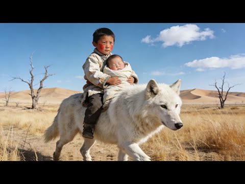 白狼進村叼走族長剛出生的女兒，危機關頭，六歲男孩提刀追去救下女嬰！