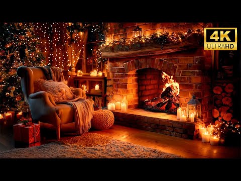 🔥 Cozy Christmas Fireplace 4K ❄️ Pure Crackling Logs (No Music)