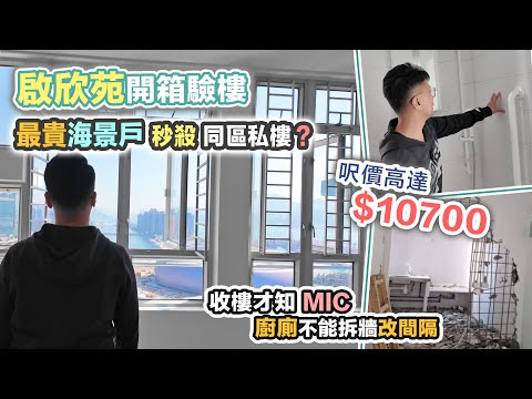 啟欣苑｜開箱最貴海景呎價過萬🔥先斬後奏MIC廚廁不可拆牆，執修hea做就交貨，孝順仔女買俾父母住｜黑糯米驗樓 CC 中文字幕