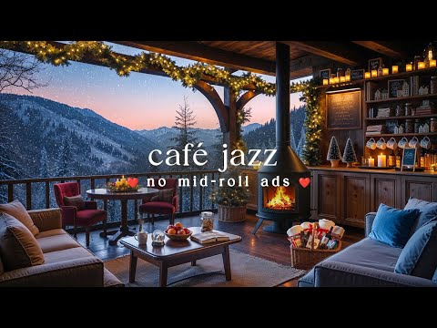 ☕ Winter Café Jazz (NO MID-ROLL ADS) – Cozy Coffee Shop Ambience for Study & Relaxation