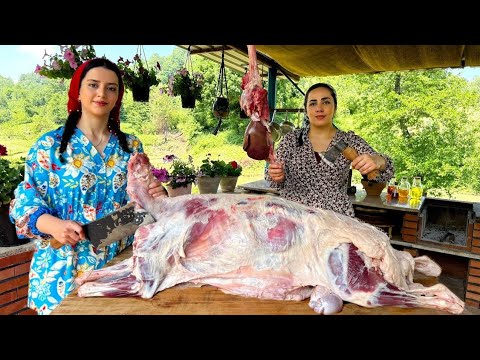 An hour of lamb cooking in our village