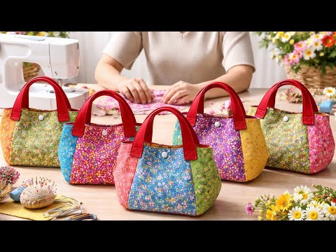 Cute Open Wide Handbag in just 15 Minutes 💖 Easy to Sew, Even beginners can make one