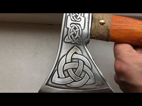 Травление металла ►Рисунок на топоре/ Metal etching