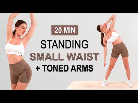 20 Min Standing Abs, Small Waist + Tones Arms Workout | Daily Routine, No Jumping, No Repeat