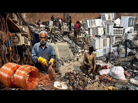 Incredible Process of Making Copper Wire From Old AC Recycling in Factory || Amazing Mechanics