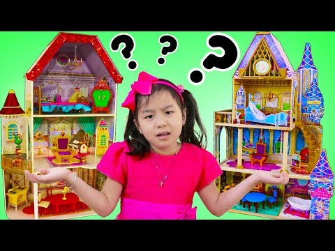Jannie Pretend Play w/ Disney Belle & Cinderella GIANT Doll Playhouses Kids Toys